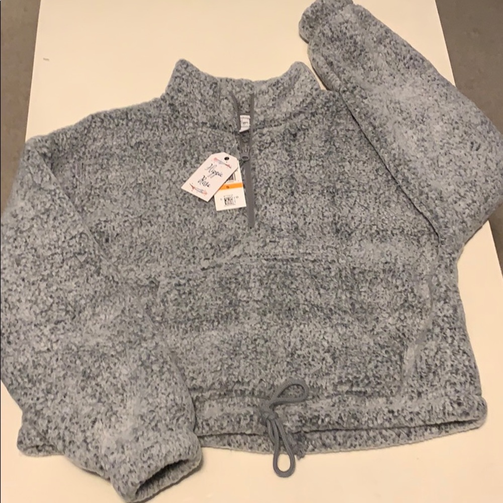 Plush Quarter Zip Cropped Sweater